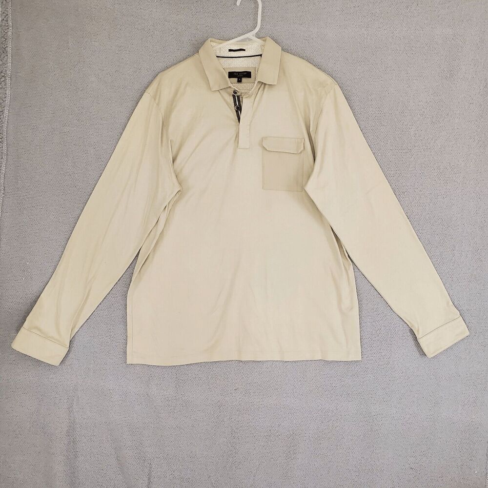 Ted Baker London Men's Long Sleeve Collared Tan Button Shirt 5